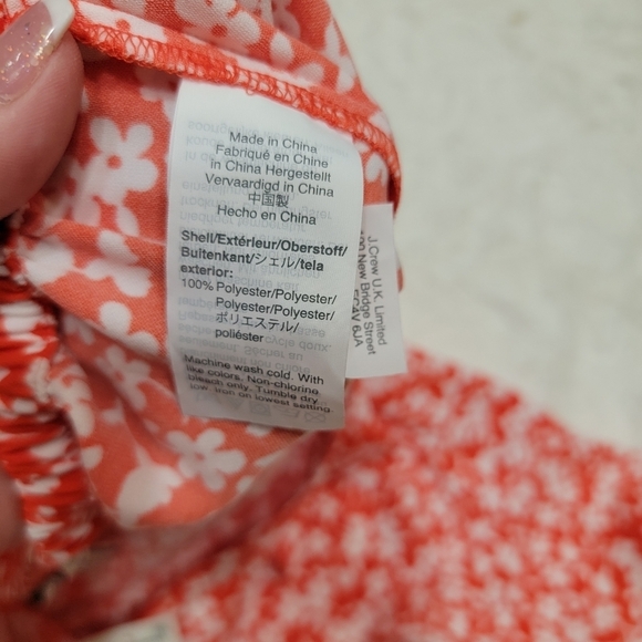 NWT J. Crew coral floral skirt.  Faux wrap.  Stretch waist. Ruffle Hem. … - Picture 15 of 16